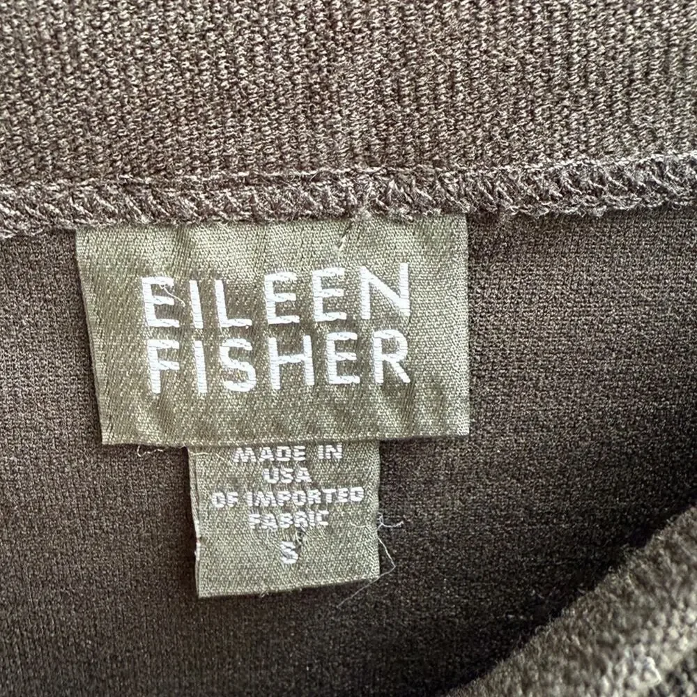 Eileen Fisher System Stretch Crepe Pencil Skirt Black Small Below Knee